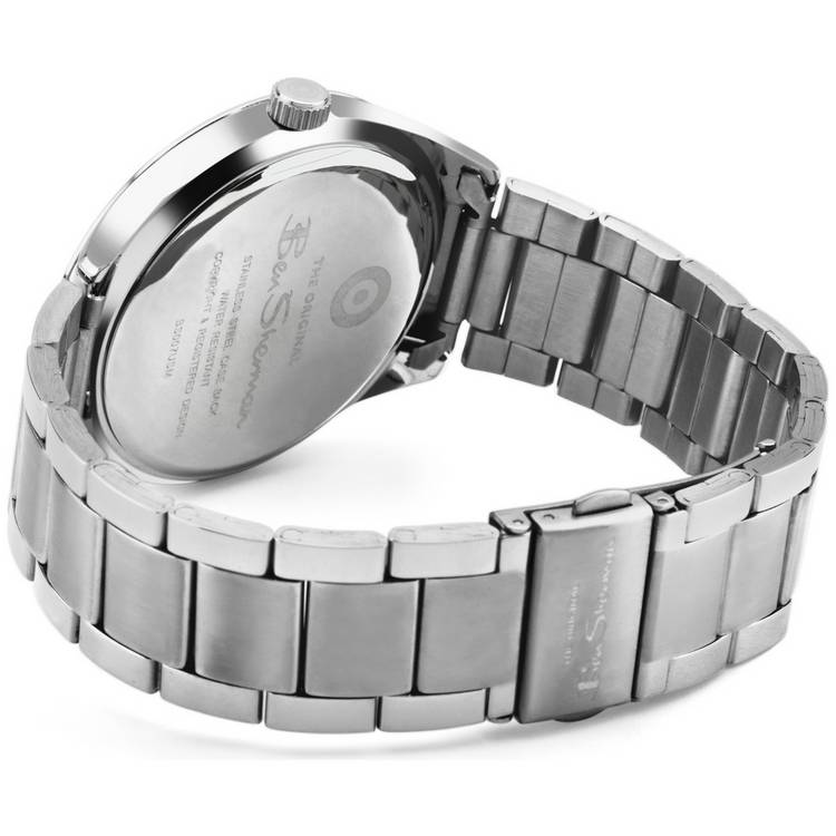 Ben Sherman men's quartz watch with navy dial and stainless steel bracelet, UK version