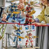 LEGO NINJAGO Twin Titan Mechs building set with 1707 pieces, UK version