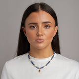 Revere blue beaded pendant necklace with pearl details, UK version