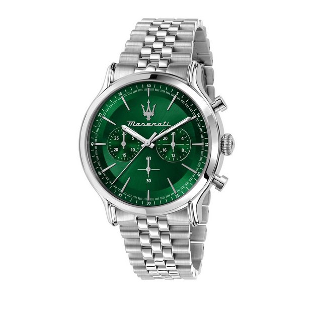Maserati men's green dial stainless steel bracelet watch 42mm (British brand)