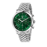 Maserati men's green dial stainless steel bracelet watch 42mm (British brand)