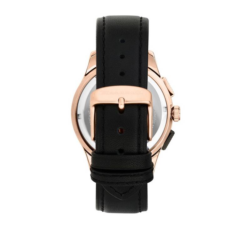 Maserati Sorpasso brown dial watch black leather strap, UK version
