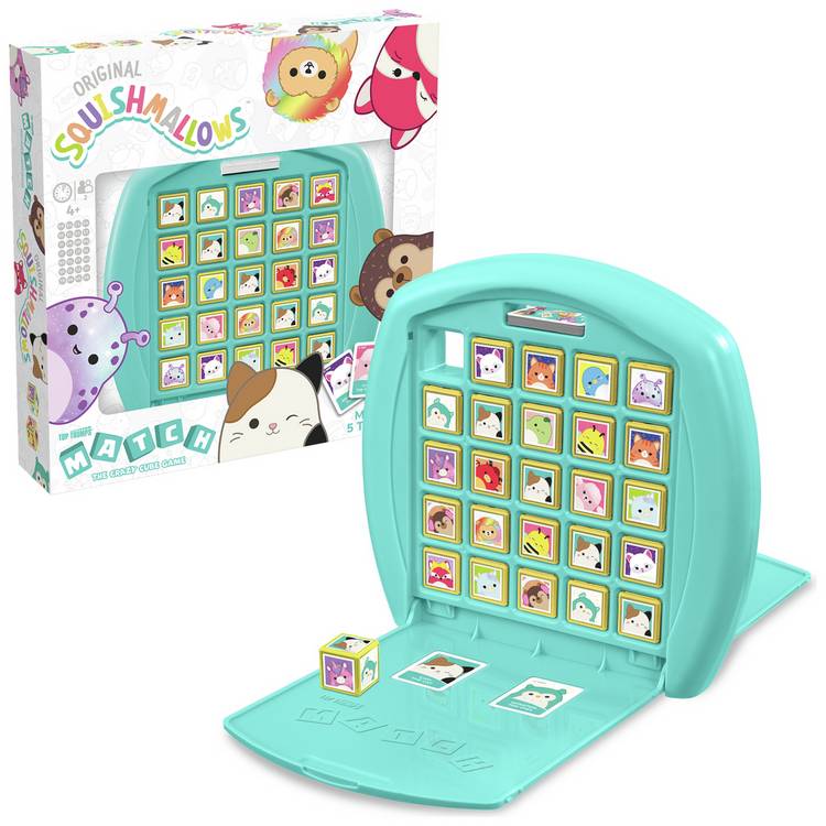 Squishmallows Crazy Cube Game featuring 15 characters, imported from the UK