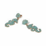 Freedom beaded seahorse drop earrings 40mm (British brand)