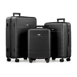 Argos VonHaus 3-Piece 4 Wheel Hard Suitcase Set - Black- Buy online at McGrocer