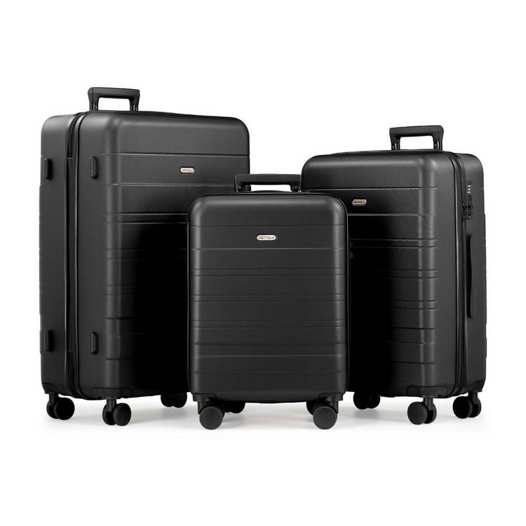 VonHaus 3-piece hard shell suitcase set black (British brand)