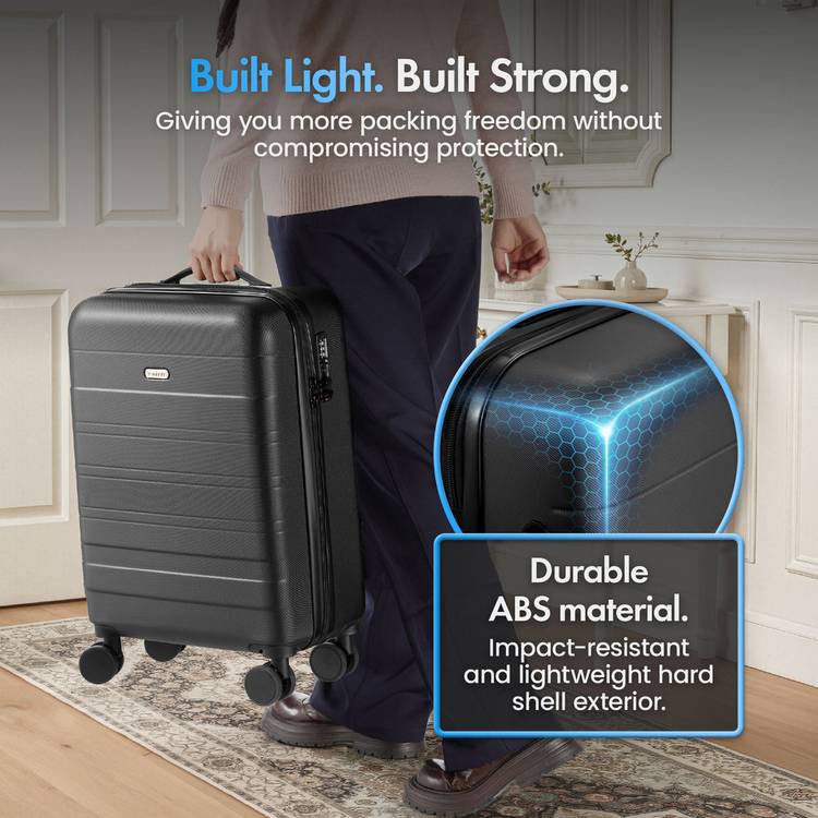VonHaus 3-piece hard shell suitcase set black (British brand)