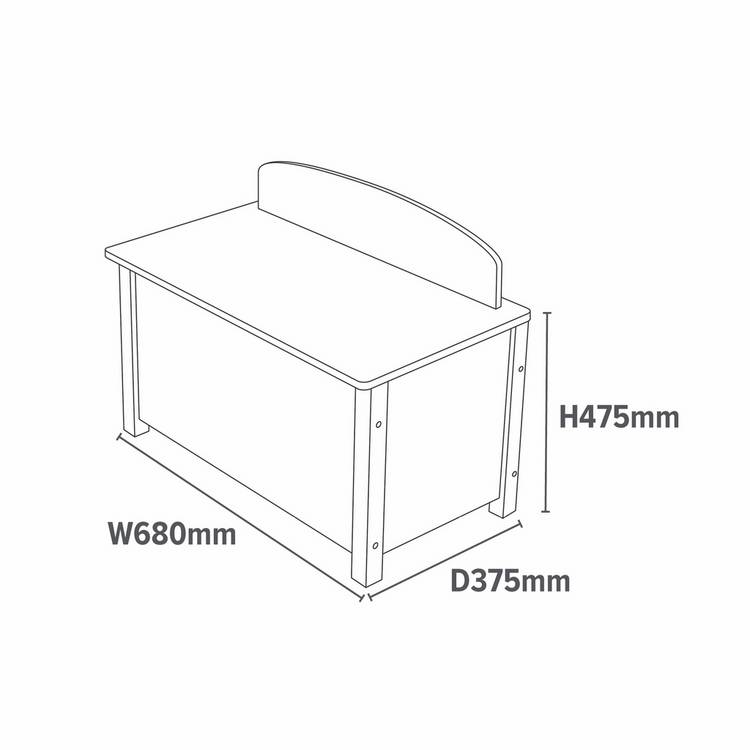 Liberty House Toys white wooden toy box, UK version
