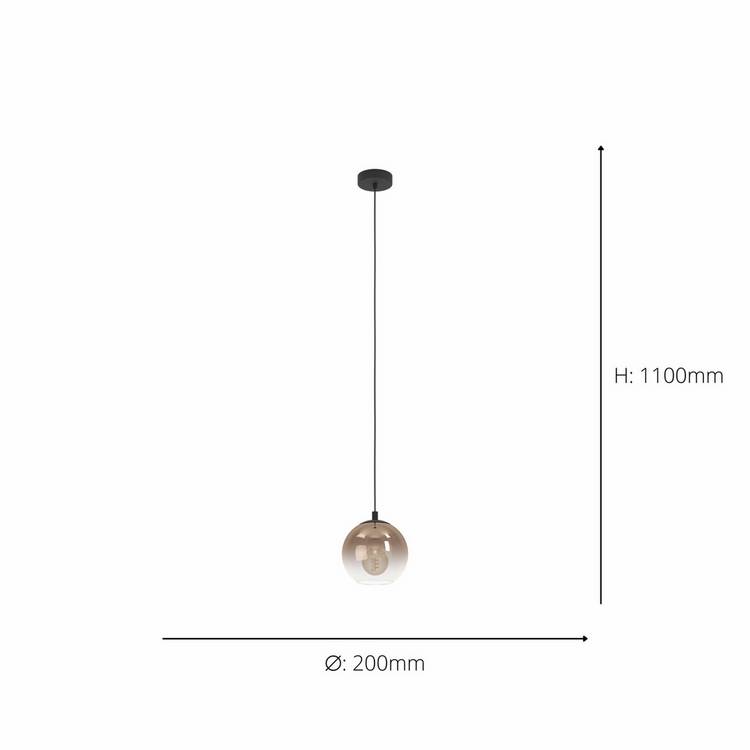 EGLO Ariscani adjustable pendant light black (British brand)