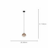 EGLO Ariscani adjustable pendant light black (British brand)