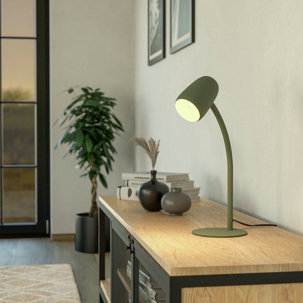 EGLO Carlo green desk lamp with adjustable neck - British product