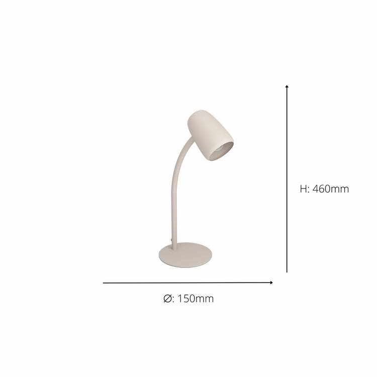 EGLO Carlo desk lamp in sand steel, UK version