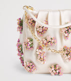 Self-Portrait satin beaded top-handle bag (British brand)