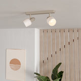 EGLO Corato sandy steel 2-light spotlight, imported from the UK