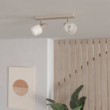 EGLO Corato sandy steel 2-light spotlight, imported from the UK