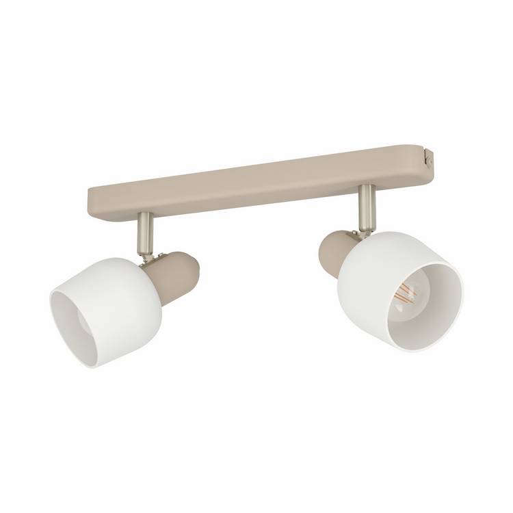 EGLO Corato sandy steel 2-light spotlight, imported from the UK