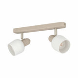 EGLO Corato sandy steel 2-light spotlight, imported from the UK