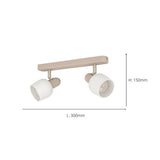 EGLO Corato sandy steel 2-light spotlight, imported from the UK