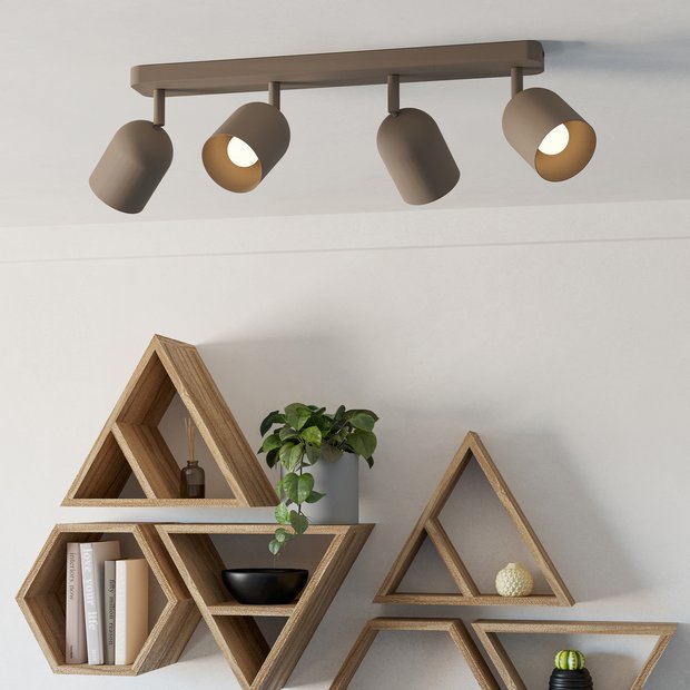 EGLO Tilston 4-light spotlight sand finish (British brand)