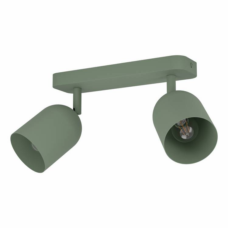 EGLO Tilston green steel 2 light spotlight - British product