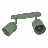 EGLO Tilston green steel 2 light spotlight - British product