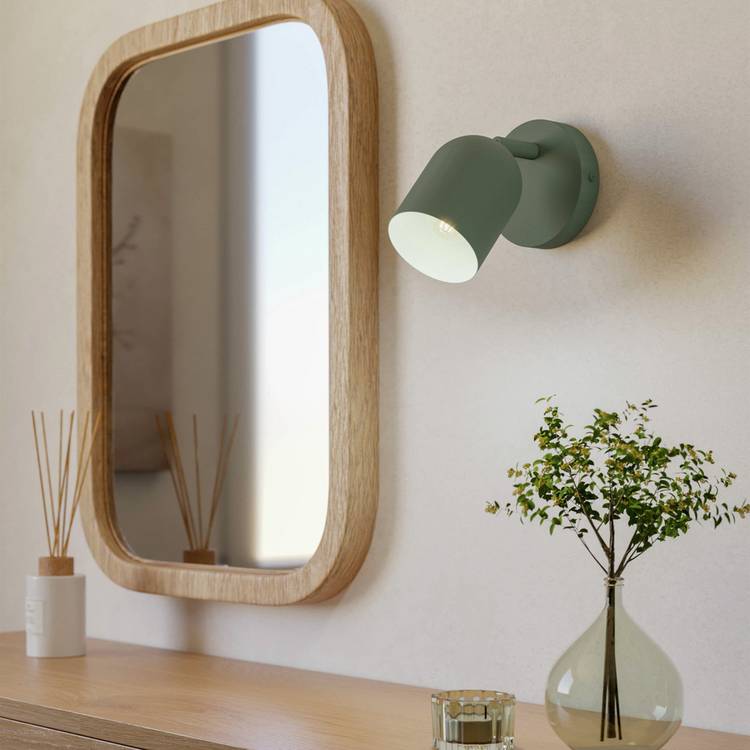 EGLO Tilston steel spotlight in green - British product