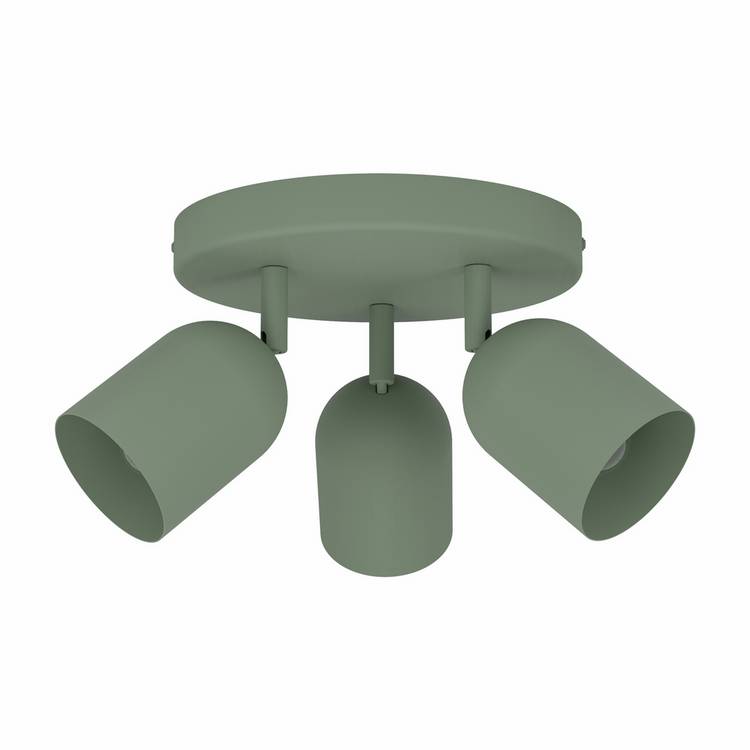 EGLO green 3-light spotlight steel, UK version