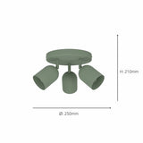 EGLO green 3-light spotlight steel, UK version