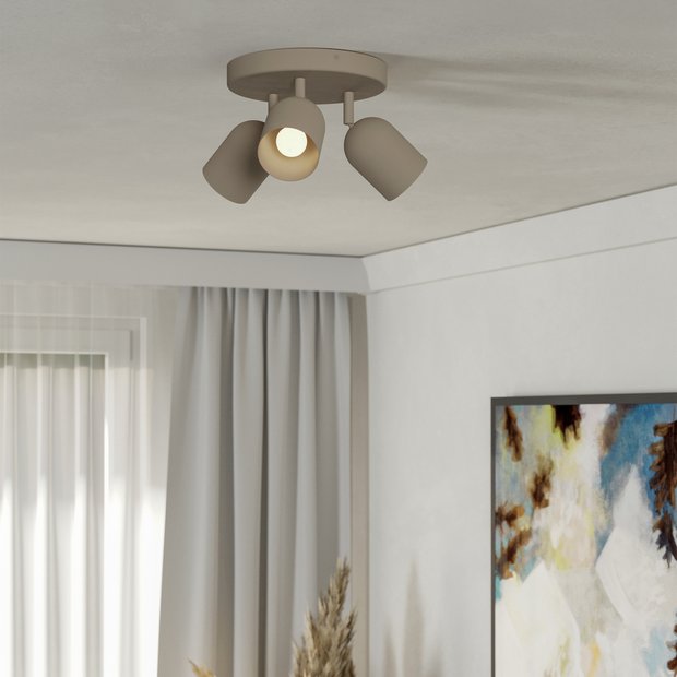 EGLO Tilston 3-light spotlight Sand steel (British brand)