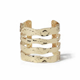Freedom gold tone textured cuff bracelet - British product