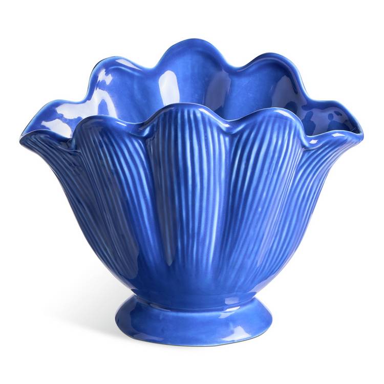 Argos Home ceramic blue shell vase 17cm, imported from the UK