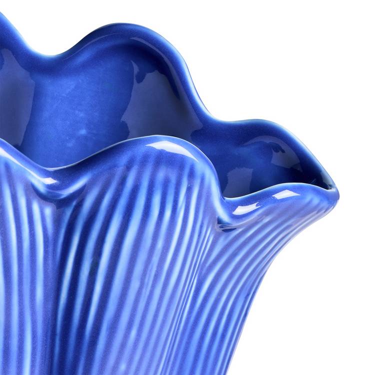Argos Home ceramic blue shell vase 17cm, imported from the UK