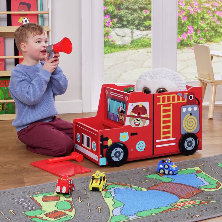 Liberty House Toys fire engine toy box red (British brand)