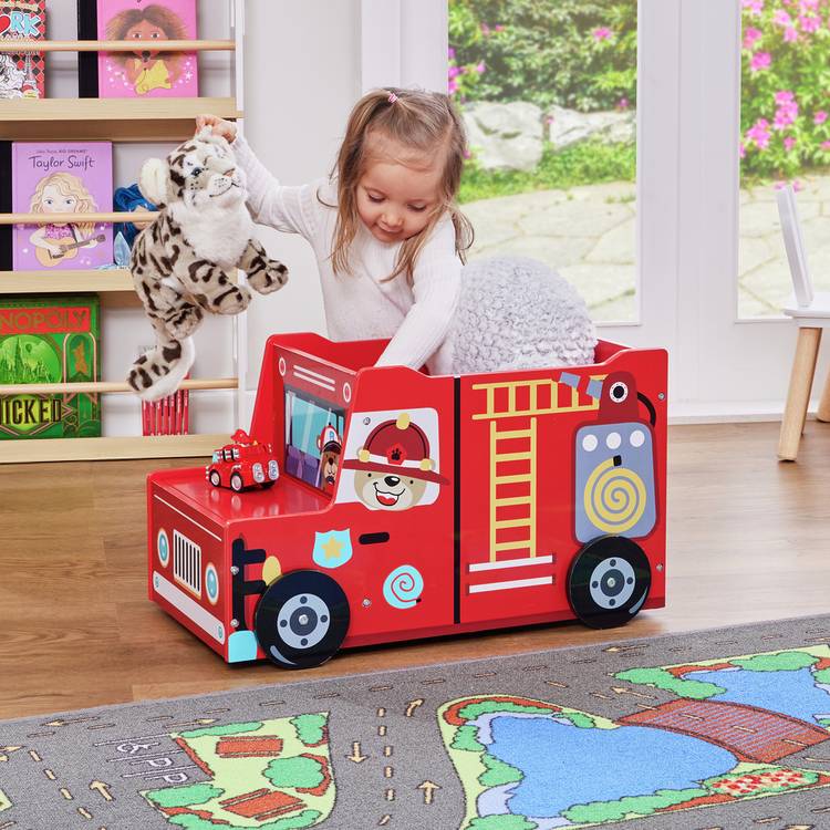 Liberty House Toys fire engine toy box red (British brand)