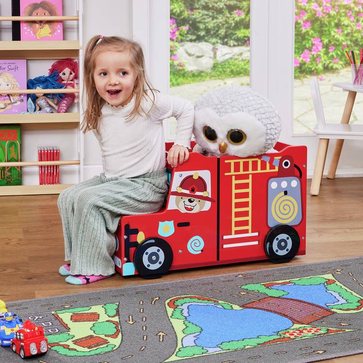 Liberty House Toys fire engine toy box red (British brand)