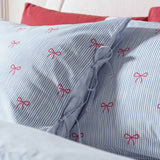 Argos Home bedding set blue stripe bows single - British product