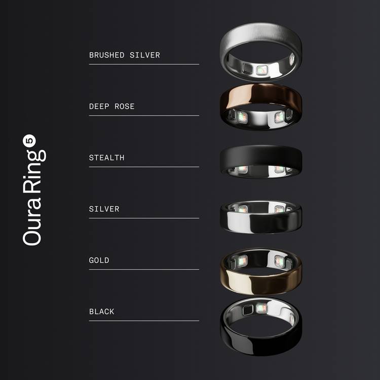 Oura Ring 5 smart ring black size 9, UK version