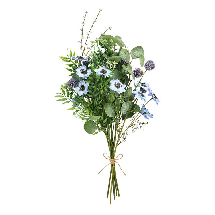Argos Home artificial bouquet blue and purple hand tie 40cm - British product