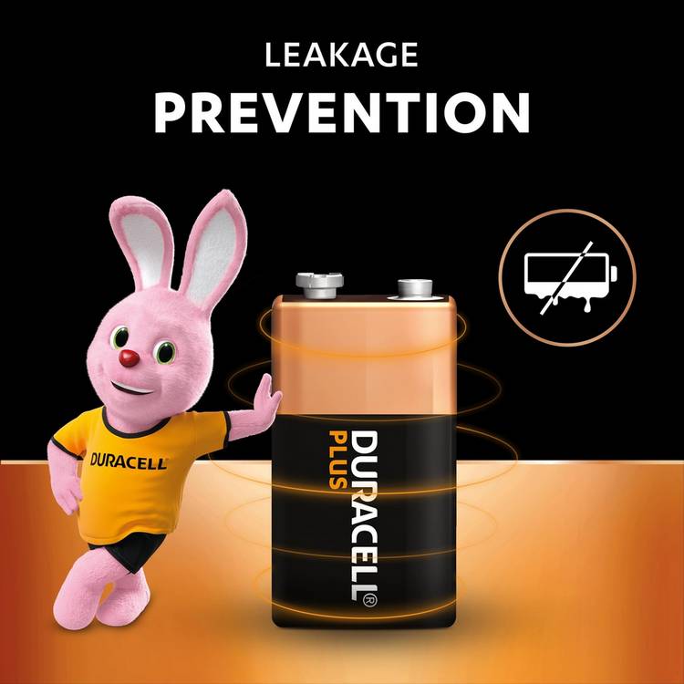 Duracell Plus 9V batteries pack of 4 (British brand)