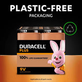 Duracell Plus 9V batteries pack of 4 (British brand)