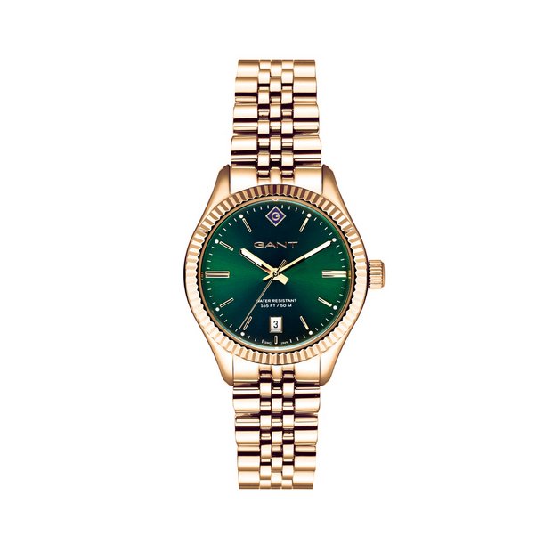 GANT Sussex ladies green dial gold plated bracelet watch - British product