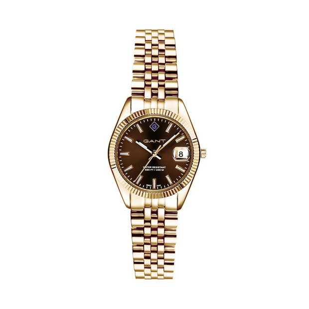 Gant Sussex ladies watch brown dial gold bracelet, imported from the UK