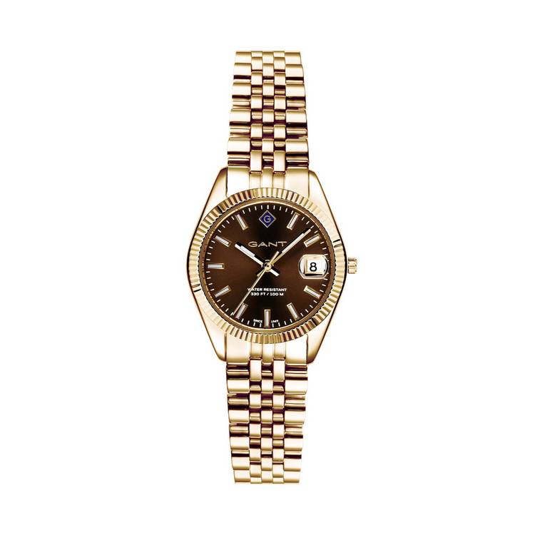 Gant Sussex ladies watch brown dial gold bracelet, imported from the UK