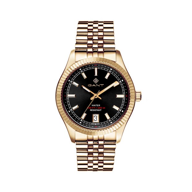 Gant Sussex 44 black dial gold plated bracelet watch 43.5mm (British brand)