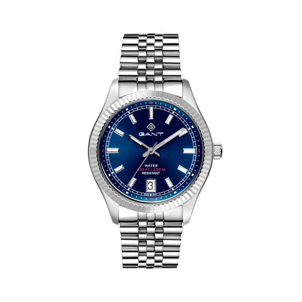 Gant blue dial chronograph watch stainless steel bracelet, UK version