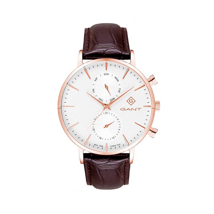GANT chronograph day date watch brown strap - British product