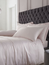 Next Catherine Lansfield Blush Pink Satin Duvet Cover and Pillowcase Set- Buy online at McGrocer