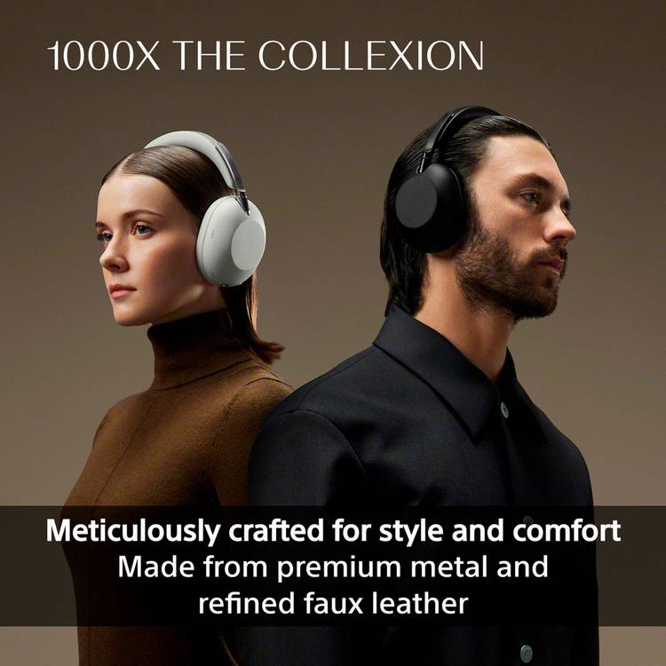 Sony 1000X over-ear wireless headphones Platinum (British brand)