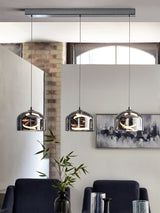 Next Smoke Grey Helix 3 Light Linear Ceiling Light Pendant- Buy online at McGrocer