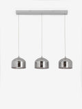 Smoke Grey Helix three-light linear ceiling pendant, UK version